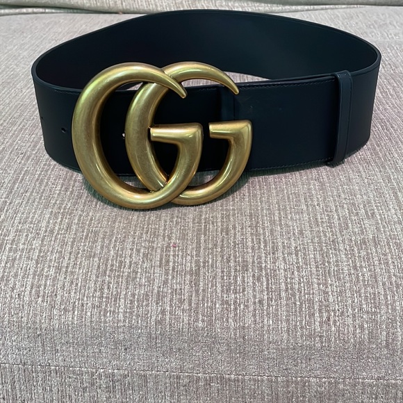 Wide Belt Women's Big Gucci Belt GG Marmont Wide Belt In Black Leather GUCCI® AU